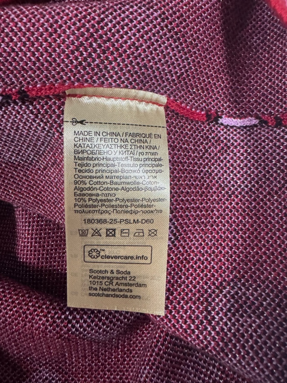Scotch & Soda Heart Cardigan Red Pink Knit Sweater Size M Amsterdam Cute Preppy - Picture 5 of 6